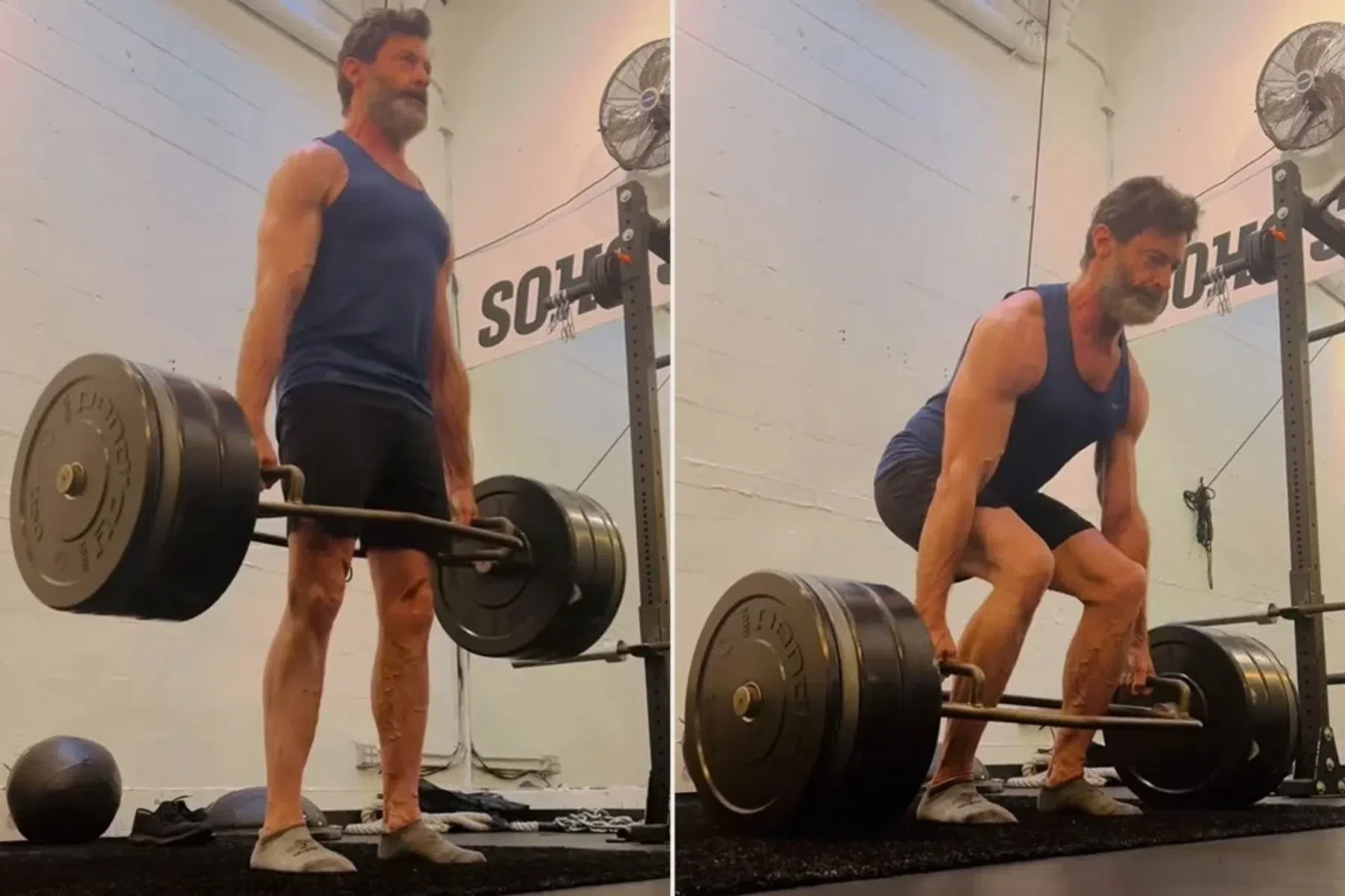 Hugh Jackman deadlift